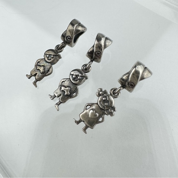Vintage Signed RL Italy 925 Silver Child Boy Girl Charms - Picture 3 of 12